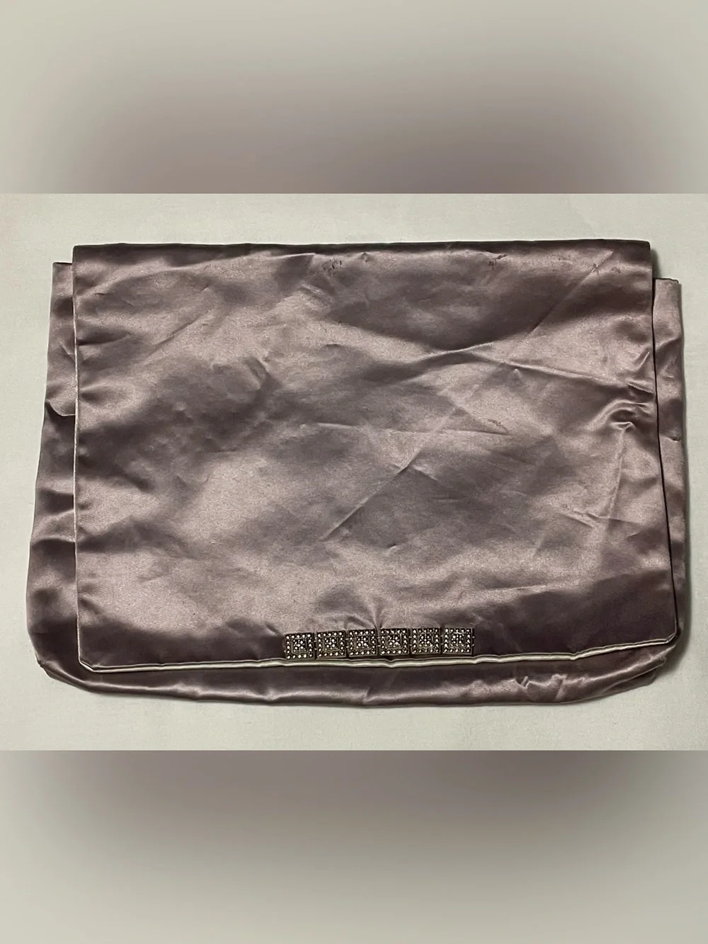 Vintage Christian Dior Mauve Satin Evening Clutch Bag (Flaws/As-Is)